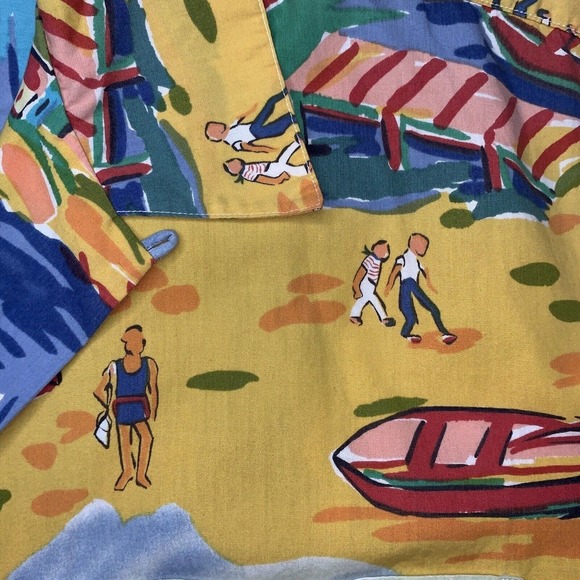 VTG 90s Ralph Lauren Hawaiian Shirt Mens Sz L-XL South of France 46” Chest. - Picture 5 of 13